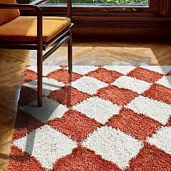 Hochflorteppiche - Albi (weiß/orange)
