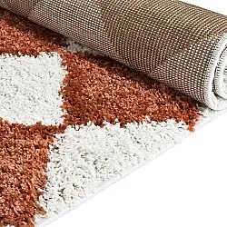 Hochflorteppiche - Albi (weiß/orange)