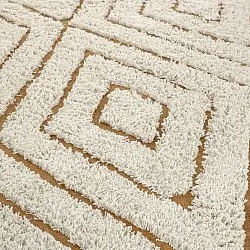 Tapis rond - Holwell Natural Cotton Shaggy (umazano bela/rjava)