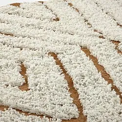 Tapis rond - Holwell Natural Cotton Shaggy (umazano bela/rjava)