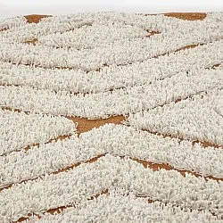 Tapis rond - Holwell Natural Cotton Shaggy (umazano bela/rjava)