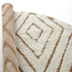 Tapis rond - Holwell Natural Cotton Shaggy (umazano bela/rjava)