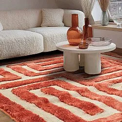 Hochflorteppiche - Karbala (creme/rot)