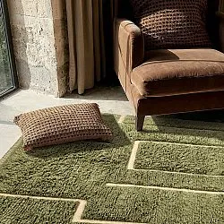 Hochflorteppiche - Kiberg Hand Woven Wool Shaggy (grün)