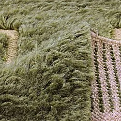 Hochflorteppiche - Kiberg Hand Woven Wool Shaggy (grün)