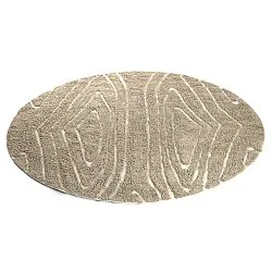 Runde Teppiche - Kindon Natural Cotton Shaggy (beige/weiß)