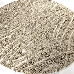 Runde Teppiche - Kindon Natural Cotton Shaggy (beige/weiß)