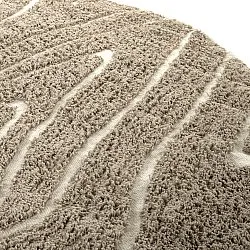 Runde Teppiche - Kindon Natural Cotton Shaggy (beige/weiß)