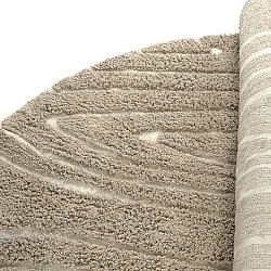 Runde Teppiche - Kindon Natural Cotton Shaggy (beige/weiß)