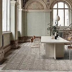 Wollteppich - Larkana (braun/weiß)