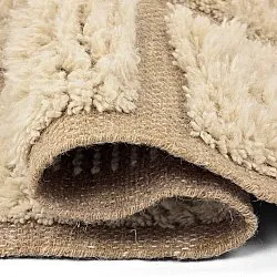 Hochflorteppiche - Leknes Hand Woven Wool Shaggy (creme)