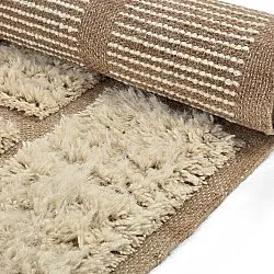 Hochflorteppiche - Leknes Hand Woven Wool Shaggy (creme)