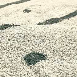 Rund Teppich - Leora Natural Cotton Shaggy (beige/grün)