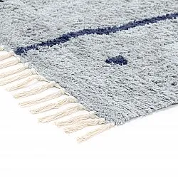 Hochflorteppiche - Leora Natural Cotton Shaggy (grau/blau)