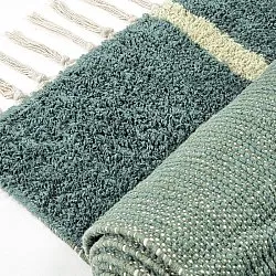 Hochflorteppiche - Leora Natural Cotton Shaggy (grün)