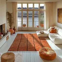 Hochflorteppiche - Leora Natural Cotton Shaggy (orange/braun)