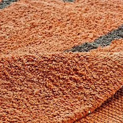 Hochflorteppiche - Leora Natural Cotton Shaggy (orange/braun)