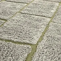 Runde Teppiche - Lindley Natural Cotton Shaggy (greige/grün)