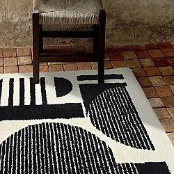 Hochflorteppiche - Maron (schwarz/weiß)