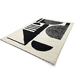 Hochflorteppiche - Maron (schwarz/weiß)