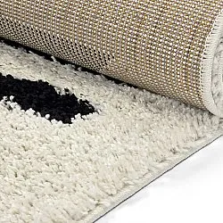 Hochflorteppiche - Maron (schwarz/weiß)