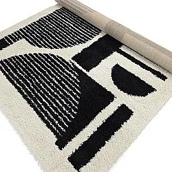 Hochflorteppiche - Maron (schwarz/weiß)