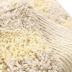 Tapis shaggy - Methoni Check Cotton Shaggy (crème/jaune clair)