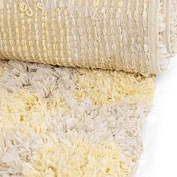 Tapis shaggy - Methoni Check Cotton Shaggy (crème/jaune clair)