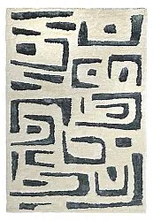 Hochflorteppiche - Palmyra (weiß/marineblau)