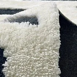 Hochflorteppiche - Palmyra (weiß/marineblau)