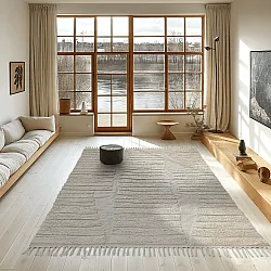 Hochflorteppiche - Rani Natural Cotton Shaggy (cremefarben)