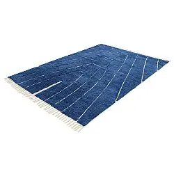 Tapis à poils longs - Sivia Natural Cotton Shaggy (bleu)
