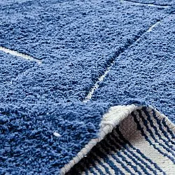 Tapis à poils longs - Sivia Natural Cotton Shaggy (bleu)
