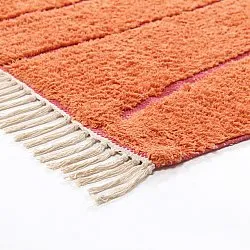 Hochflorteppiche - Sivia Natural Cotton Shaggy (rot/orange)