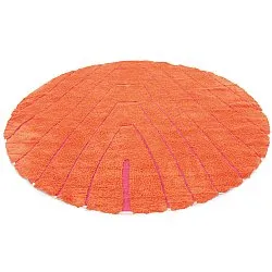 Rund Teppich - Sivia Natural Cotton Shaggy (rot/orange)