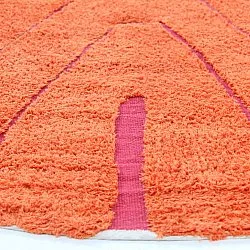 Rund Teppich - Sivia Natural Cotton Shaggy (rot/orange)