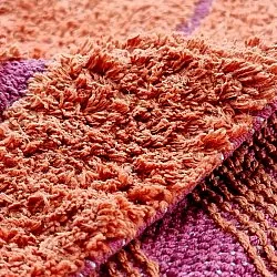 Rund Teppich - Sivia Natural Cotton Shaggy (rot/orange)