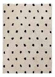 Hochflorteppiche - Soria Natural Cotton Shaggy (offwhite/schwarz)