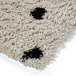 Hochflorteppiche - Soria Natural Cotton Shaggy (offwhite/schwarz)
