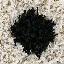 Hochflorteppiche - Soria Natural Cotton Shaggy (offwhite/schwarz)