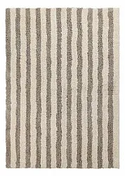 Hochflorteppiche - Thira Stripe Cotton Shaggy (creme/taupe)