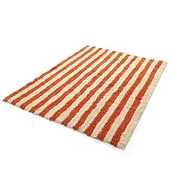 Hochflorteppiche - Thira Stripe Cotton Shaggy (hellgelb/hellorange)