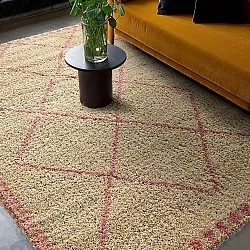 Tapis à poils longs - Tiznit (beige/rose)