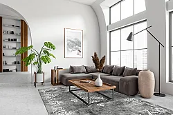 Wilton-Teppich - Santi (dunkelgrau/weiß)