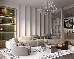 Wilton-Teppich - Santi (weiß/schwarz)