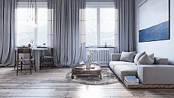 Rund Teppich - Santi (dunkelgrau/weiß)