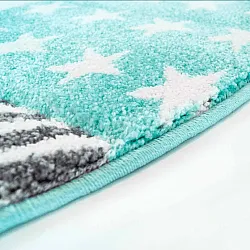 Kinderteppich - Bueno Night Stars Rund (Türkis)