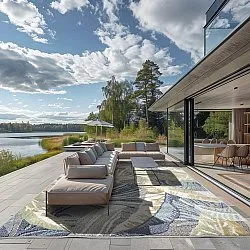 Teppich für innen und außen - Havana (dunkelblau/multi)