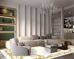 Wilton-Teppich - Silea (weiß/gold)