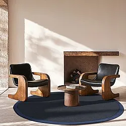 Tapis rond (sisal) - Agave (bleu foncé)